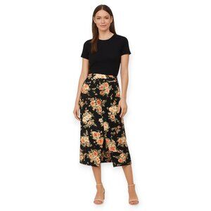 Floral High-Waisted Pencil Skirt
